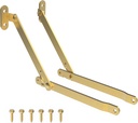 Heavy Duty Brass Plated Lid Stay - One Pair - Lid Support Hinges for Drop Front Desk, Trunk, Chest - SH2-SB