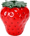 Strawberry Shaped Ceramic Candy Cookies Jar Snacks Dried Fruit Nut Storage Jar Creative Fruit Food Storage Jar Canister Home Decorative Jar,Red,Big