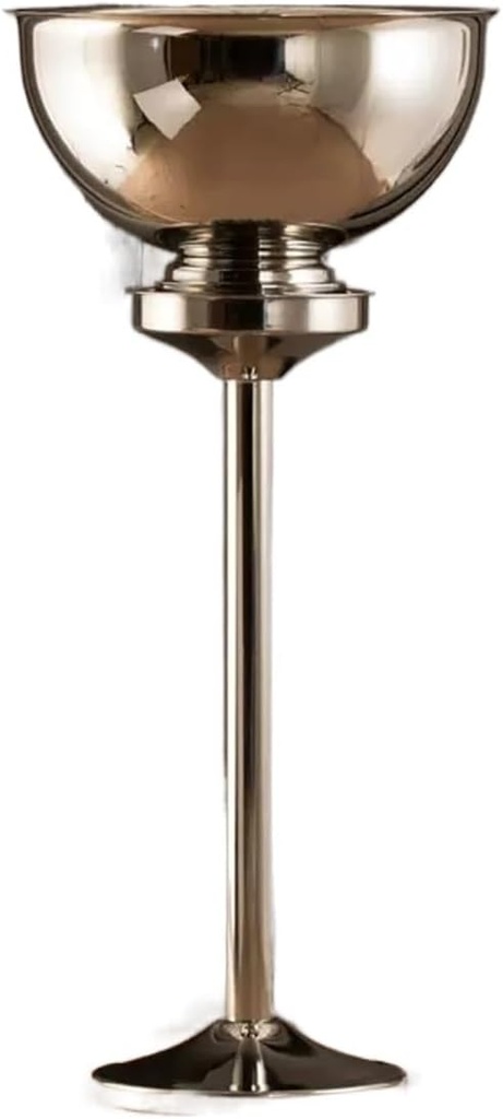 Ice Bucket Polished Stainless Steel Champagne Bucket with Stand Free Standing Wine Chiller Wine Coolers and Cellar with Ice Bucket for Kitchen Bar and Outdoor Drinks Bucket(Silver)