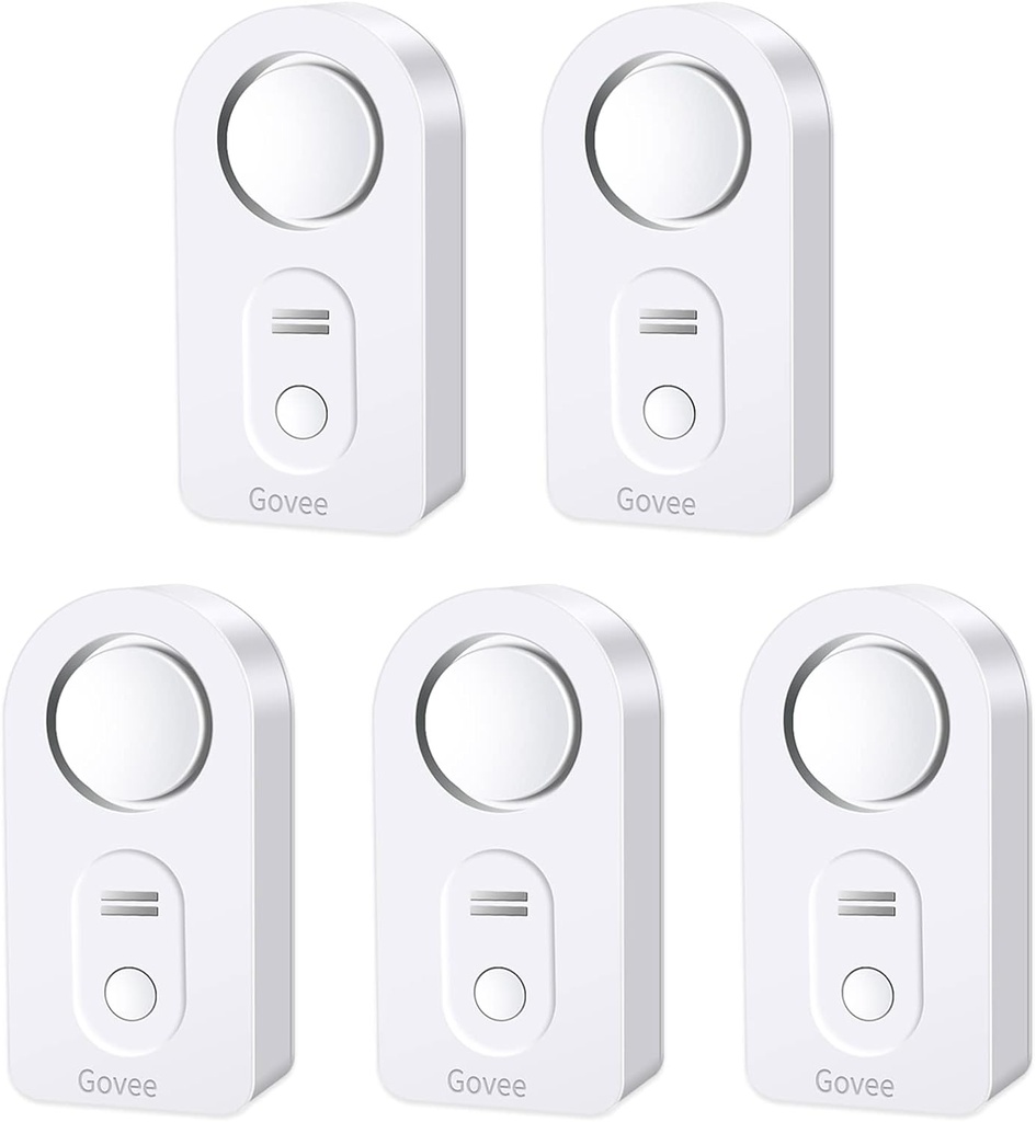 Govee Water Leak Detectors 5 Pack, 100dB Adjustable Audio Alarm Sensor, Sensitive Leak and Drip Alert, for Kitchen Bathroom Basement (Cannot Connect to Wi-Fi Directly)