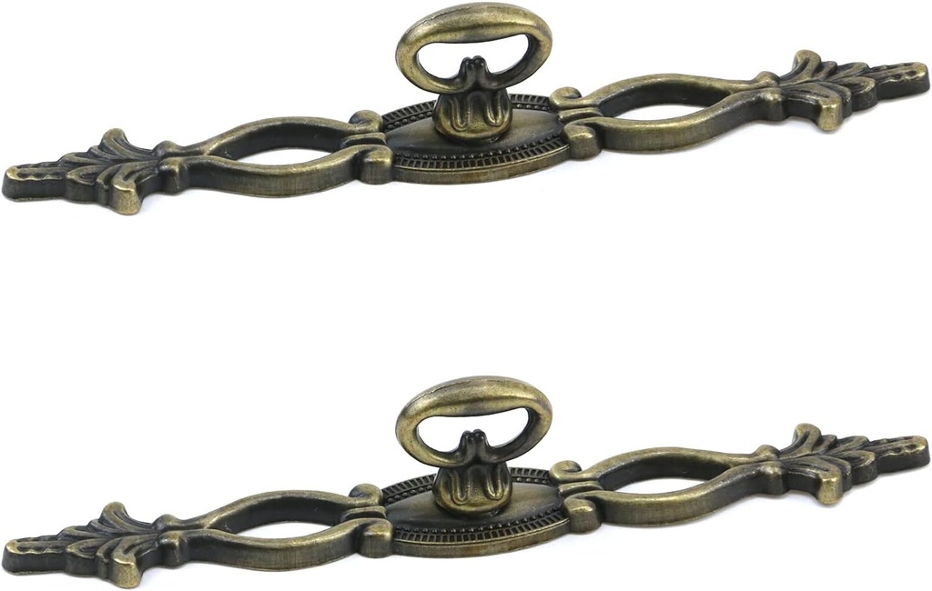 Antique Cabinet Drawer Pull Knobs Furniture Door Pull Handle Knobs Decorative Dresser Cupboard Handle Pulls 2-Pack with Screws