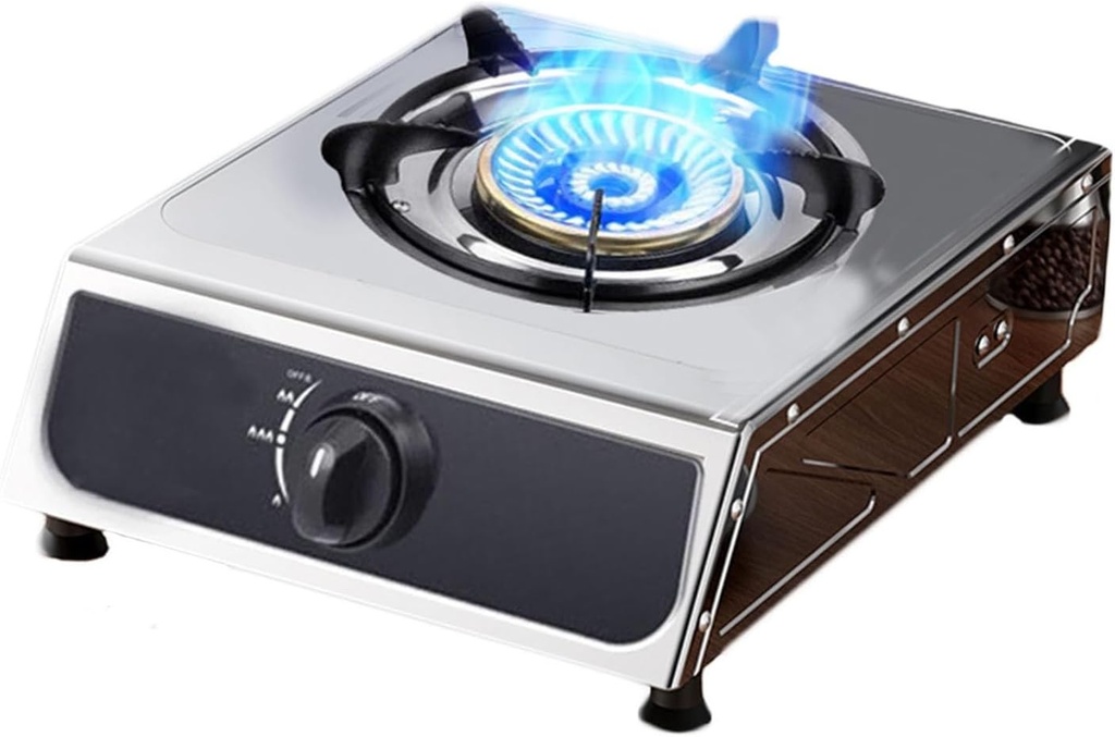 Household Single Burner,Tabletop Stainless Steel Gas Stove,Thermocouple Protected for Easy Cleaning(LPG)(NG) (Size : NG)