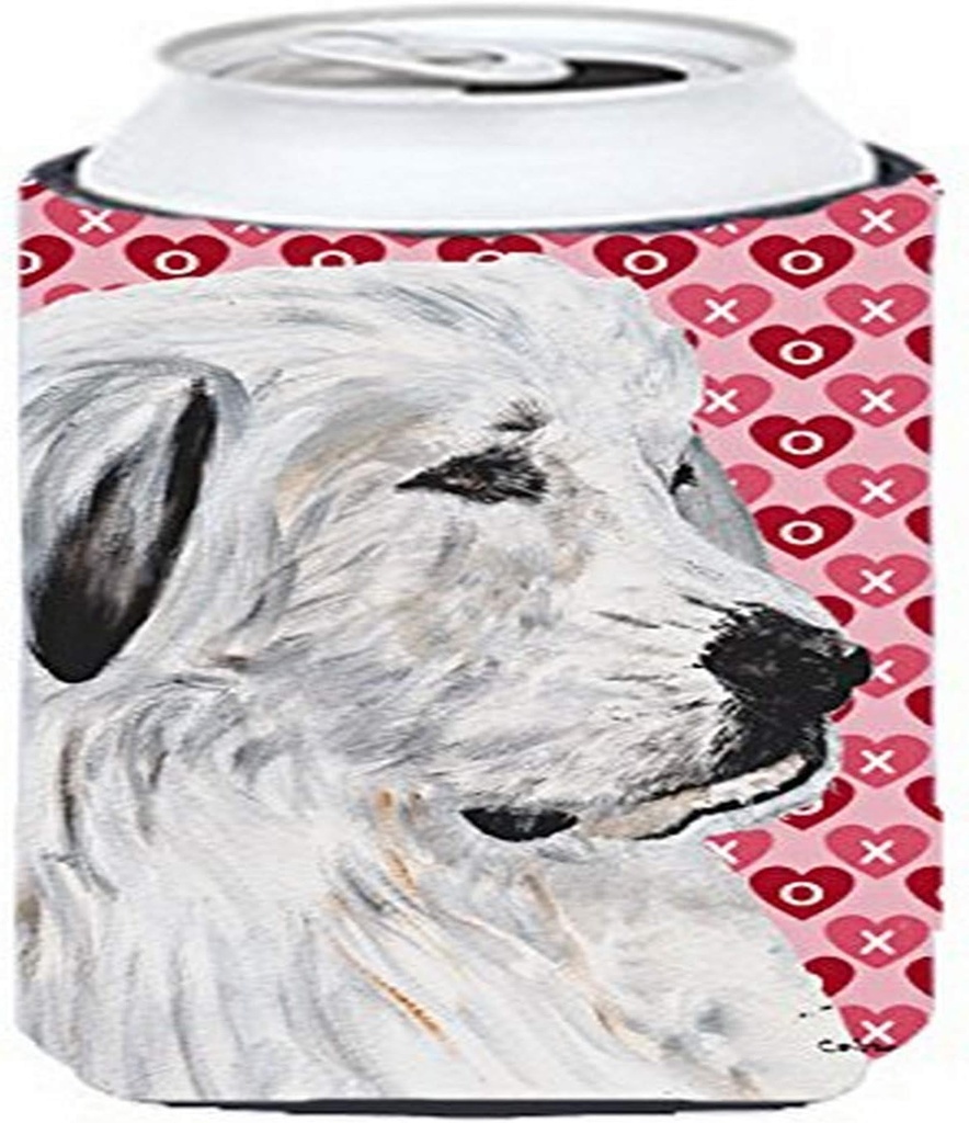Caroline's Treasures SC9714TBC Great Pyrenees Hearts and Love Tall Boy Hugger Can Cooler Sleeve Hugger Machine Washable Drink Sleeve Hugger Collapsible Insulator Beverage Insulated Holder