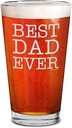 shop4ever Best Dad Ever Laser Engraved Beer Pint Glass Father's Day Gift from Kids Son Daughter