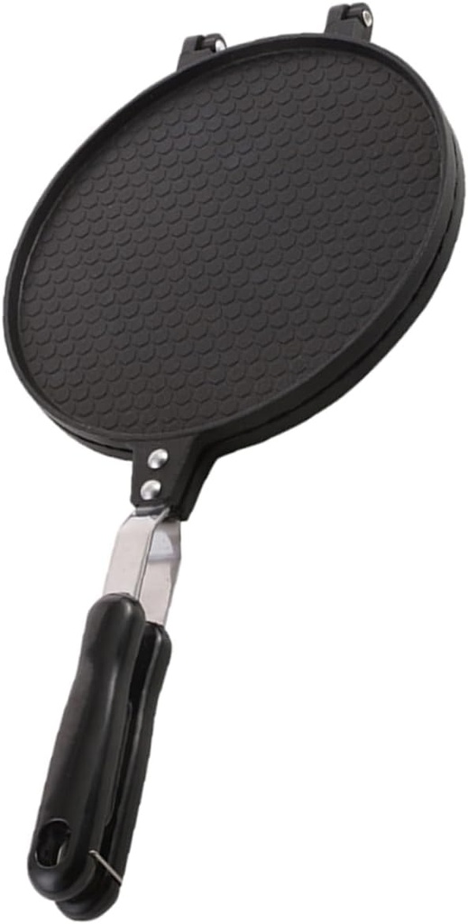 Homoyoyo Egg Roll Round Baking Pancake Baker Maker Waffle Maker Mini Waffle Cone Maker Large Cone Machine Pancake Pan Omelets Making Mold Compact Omelets Maker Black Aluminum