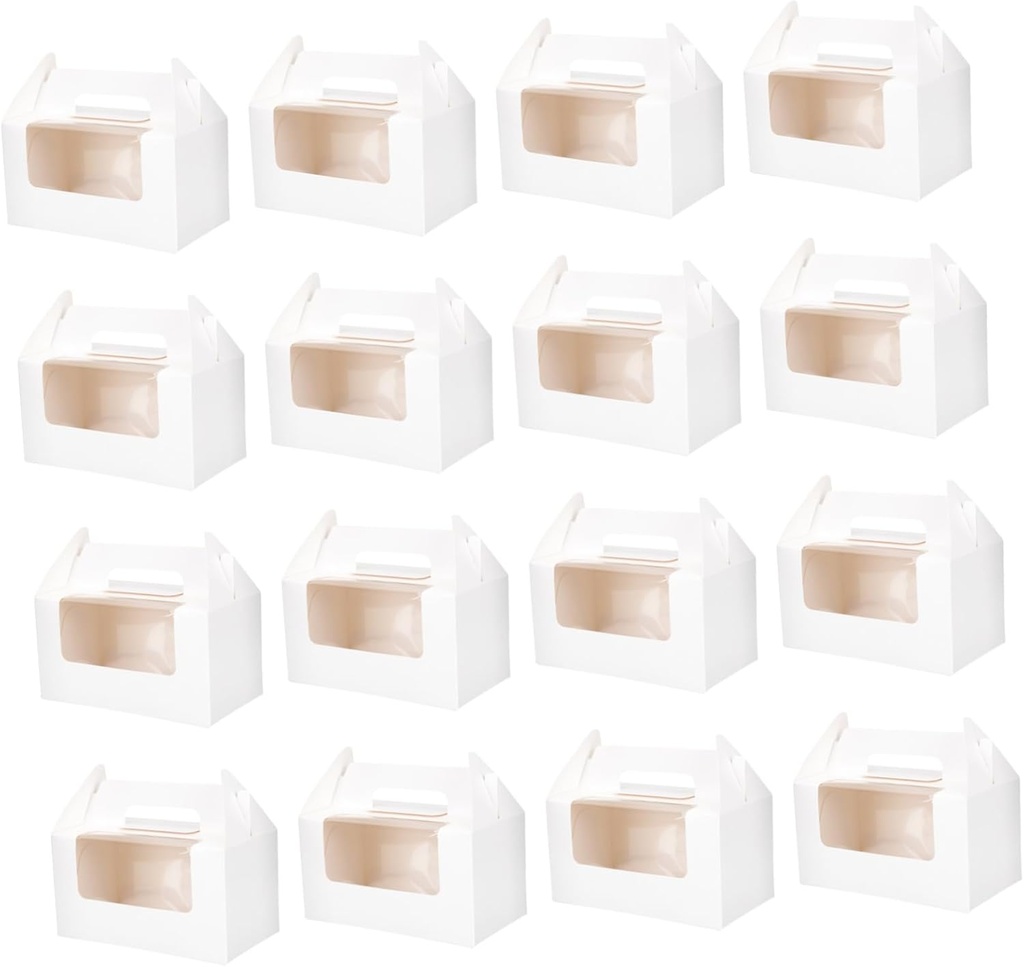 Elegant 16pcs Cupcake Boxes Window Muffin Cake Boxes Paper Window Baking Supplies