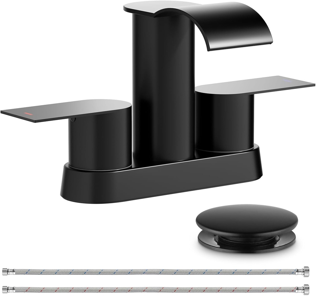 Bathroom faucets (Matte Black, 4 Inch)