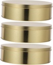 VALICLUD 3pcs Round Tinplate Candy Cookie Tins with Lid Small Treat Storage Boxes for Holiday Party Favors Gift Wrapping and Cabinet Organization Food Safe Metal Containers