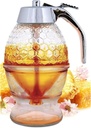 Acrylic Honey Dispenser with Honeycomb Pattern, No Drip Design