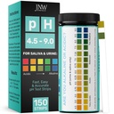 pH Test Strips for Urine and Saliva - 150 Litmus Paper pH Test Strips with Ebook, Quick & Easy pH Level Testing from 4.5-9.0, Ultimate Acidity Test Kit from JNW Direct