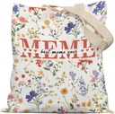 Meme Gifts Floral Tote Bag, Mother's Day Birthday Gifts for Meme from Grandkids Grandsons Granddaughters Canvas Tote Bags for Women, Reusable Grocery Shopping Bag