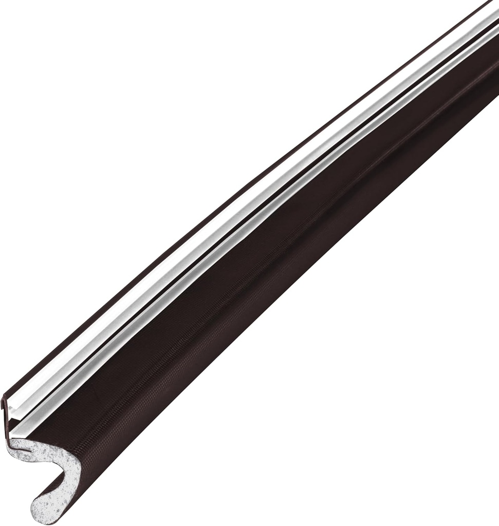M-D Building Products 91397 96 in. Brown Vinyl-Coated Foam Top and Sides Door Seal for Doors with Kerf/Channel