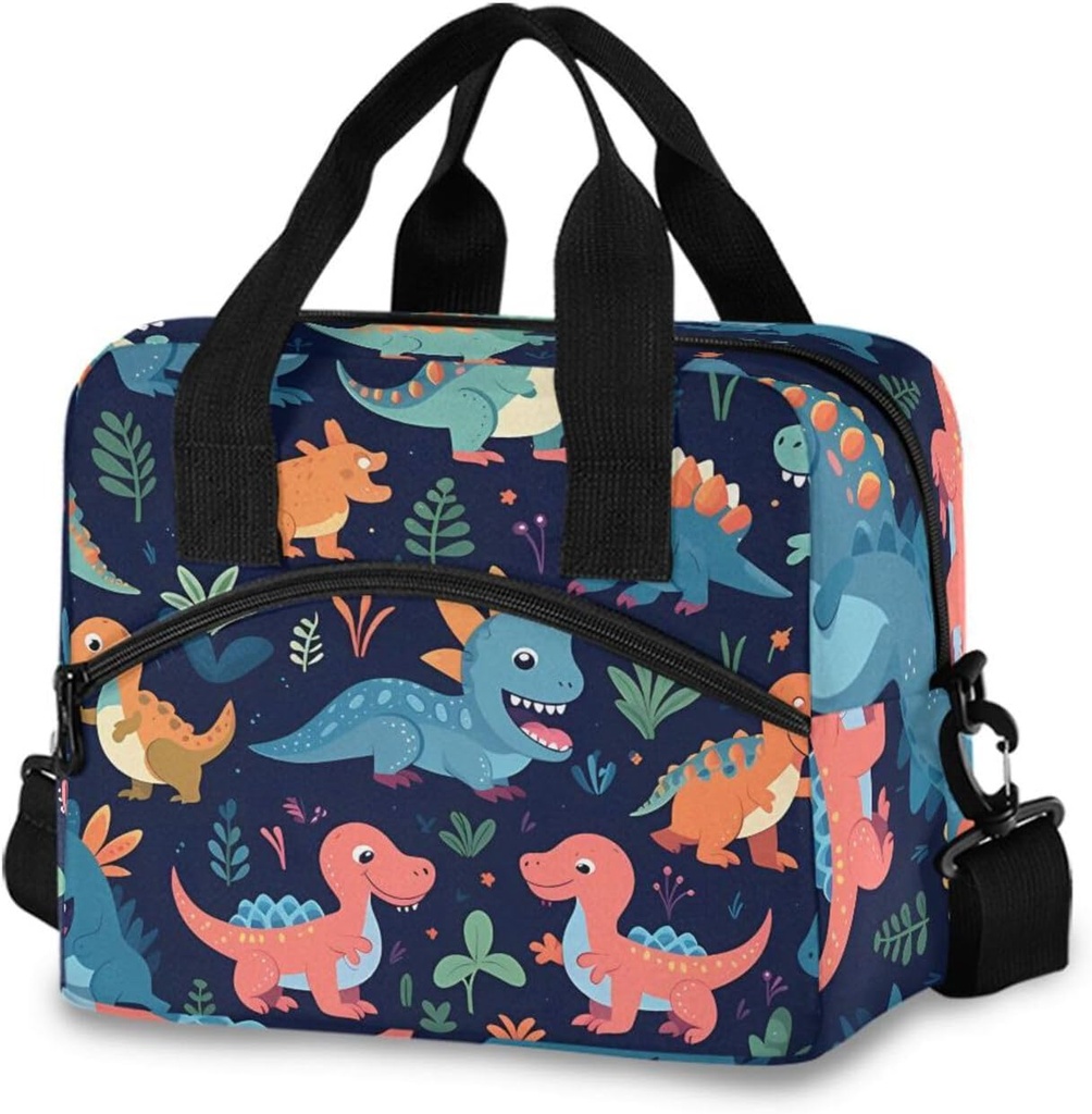 ALAZA Cute Dinosaur Baby Insulated Lunch Bag Box Reusable Cooler Bags with Shoulder Strap for Women Men Adult Kids, 19-Can (12.5L)