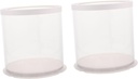 2pcs Cake Box Portable Birthday Cake Carrier Transparent Lid for Storing and Transporting Desserts for Celebrations