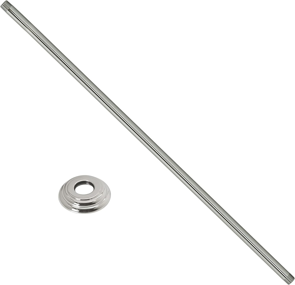 Westbrass A3636A-26 1/2" IPS x 36" Round Ceiling Mount Shower Arm with Flange, Polished Chrome