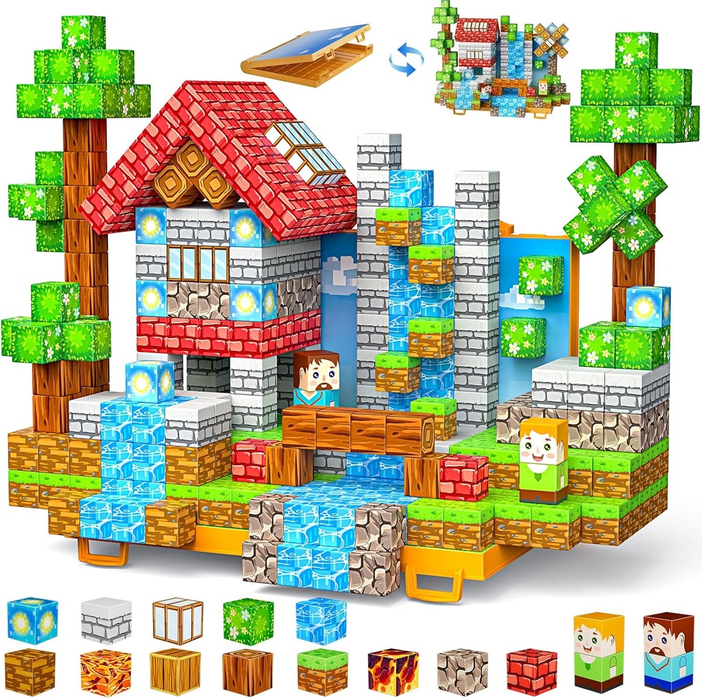 Magnetic Blocks, Magnetic Building Blocks,STEM Constructions Magnet Blocks for Kids, Boys and Girls Age 3+ Years Old, Building Toys Gifts for Kids 84PCS 1" Large Size