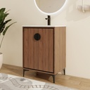 Malwee 24 inch Freestanding Bathroom Vanity, 24" Floor Stand Bathroom Vanity Sink Storage Combo, Modern Single Sink Cabinet Set with 2 Soft Close Door and 1 Adjustable Shelf (C124B)