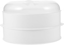 Hemoton 1set High Temperature Microwave Food Steamer Double Container Lid for Dumplings Rice and Vegetables Convenient Kitchen Steamer for Quick Meals