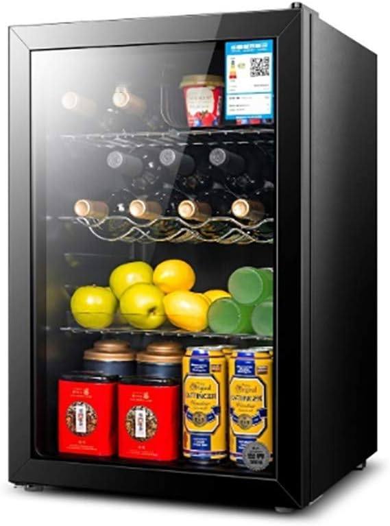 80L Wine Cooler, Wine Fridge Dual Temperature Zone Compressor Refrigeration Trapezoidal Partition Simulated Wine Cellar System Wine Storage Anti-Uv