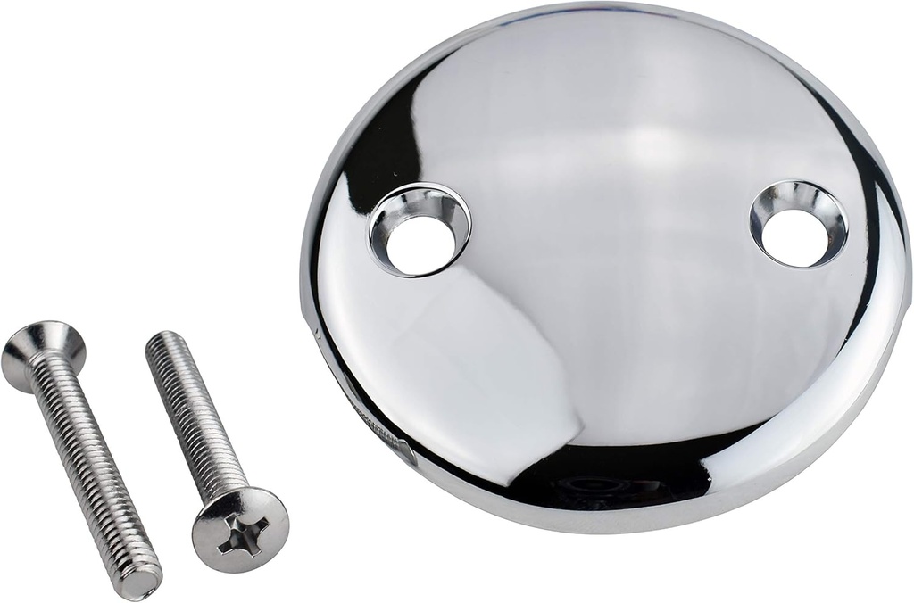 KEENEY Plumb Pak K826-11PC Universal Bathtub Drain Two Hole Overflow Face Plate with Screws, Polished Chrome