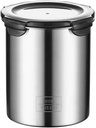 Stainless Steel Coffee Canister, Stainless Steel Airtight Canister for Kitchen, Large Flour Coffee Bean Tea Cereal Sugar Cookie Metal Food Storage Canisters(900ml)