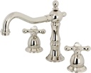 Kingston Brass KS1976AX Heritage Widespread Bathroom Faucet, Polished Nickel, 8 x 7.56 x 7.44