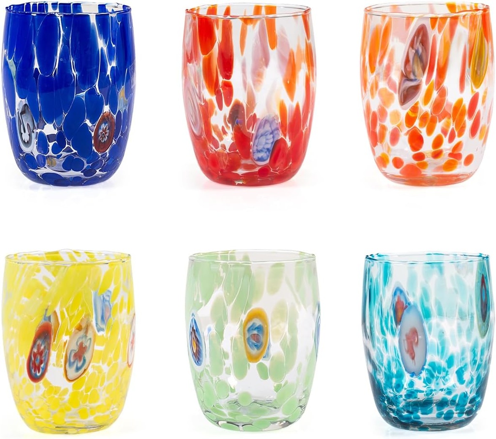 H&H Venetian Set of 6 Bicchieri in Vetro, 38 cl, Italy