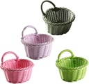 4pcs Easter Basket Vintage Decor Fruits Vegetable Basket Desk Topper Tabletop Decor Multi-function Woven Basket Wall Mounted Fruit Basket Kitchen Key Plastic Rattan Wall