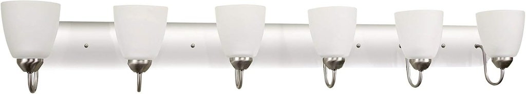 Kira Home Armada 48" 6-Light Modern Vanity/Bathroom Light with Brushed Nickel Finish and Frosted Glass Shades