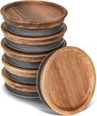 6 Pack Regular Mouth Lids for Mason Jars, Reusable Wooden Storage Lids with Silicone Seal for Regular Mouth Jars