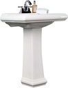 Fine Fixtures Ashfield Pedestal, Elegant Pedestal Sink, 4" CC Faucet Hole, High Quality Vitreous China