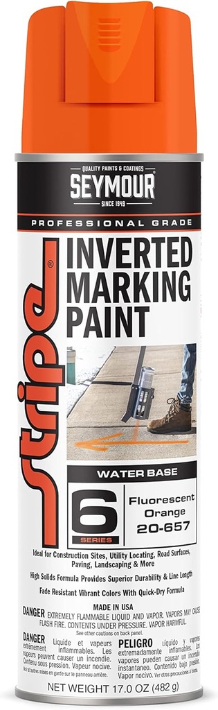 Seymour 20-657 Stripe Inverted Tip Marker, Orange Fluorescent