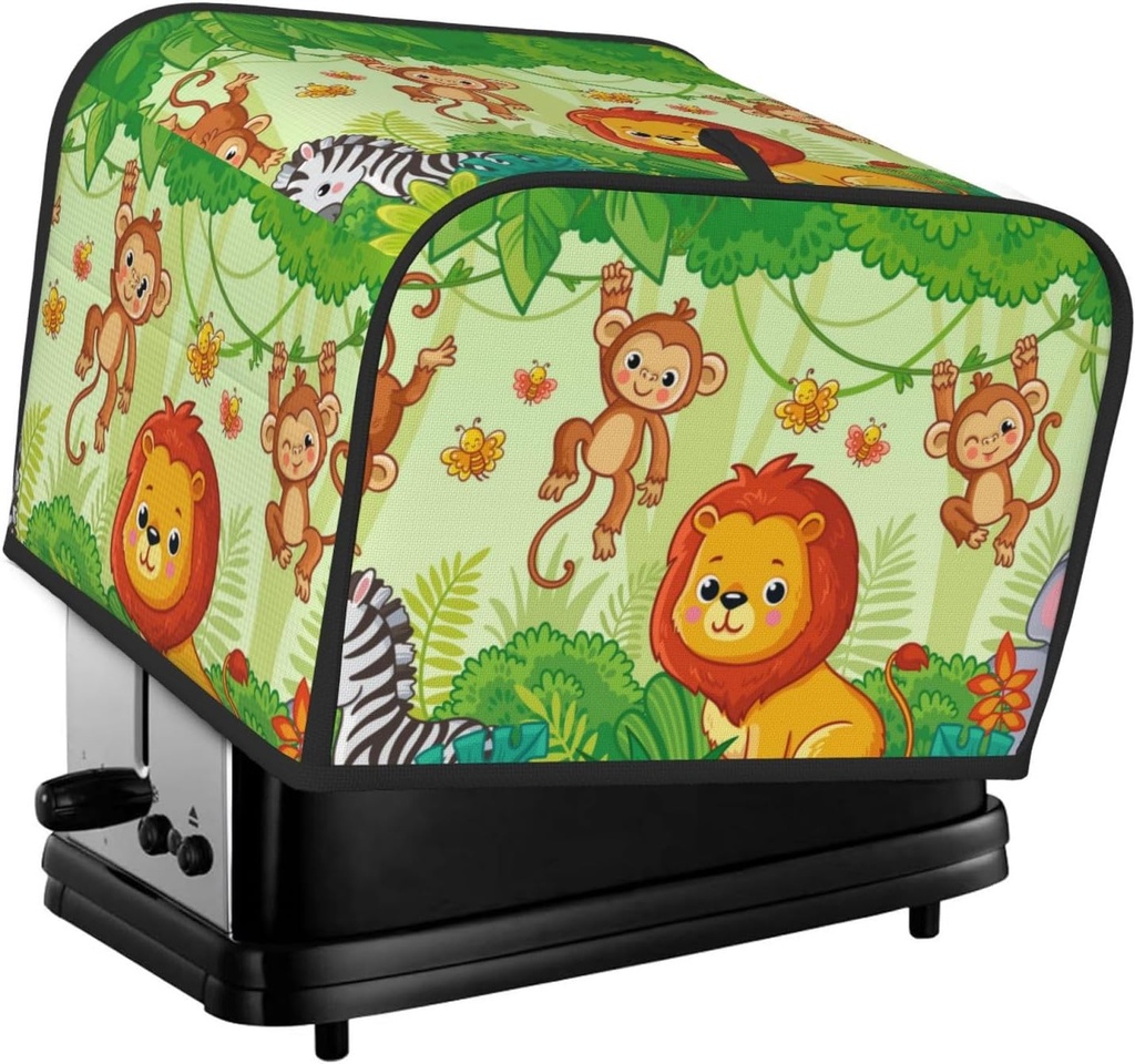 Oven Cover Kitchen Bread Machine Protector,4 Slice Toaster Cover For Home,Fingerprint Coaster Cover,Kitchen Small Appliance,African Animals In The Jungle