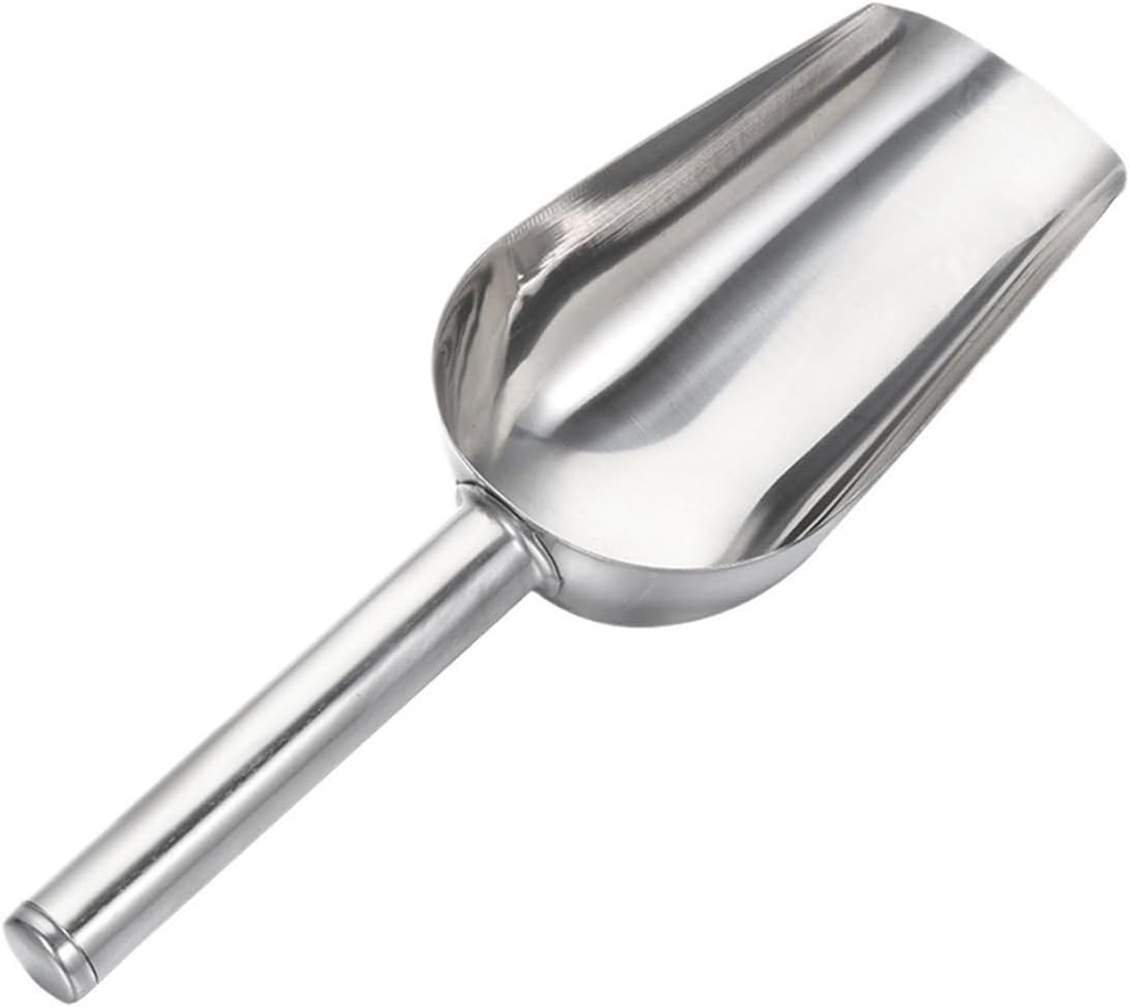metal scoop,scoops for food， 1Pcs Stainless Steel Sweet Candy Ice Scraper Buffet Bar Food Measuring Scoop Shovel Can Be Used for A Long Time(Medium)