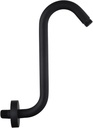 Shower Head Extension Arm,10 Inch High Rise Shower Arm with Flange,S" Shaped Shower Head Extension, Standard 1/2" Connection Matte Black Finish