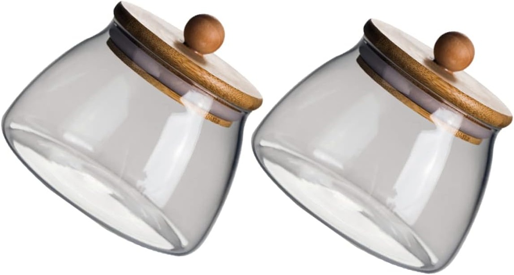 2PCS High Borosilicate Glass Sealed Storage Jars with Lids Transparent Candy and Seasoning Containers for Pantry Organization and Party Accessories