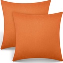 Patelai 2 Pack 18x18 Inch Waterproof Outdoor Throw Pillow Covers - PU Coated Fall Halloween Thanksgiving Decor for Patio, Sofa, Couch, Garden Furniture(Orange)