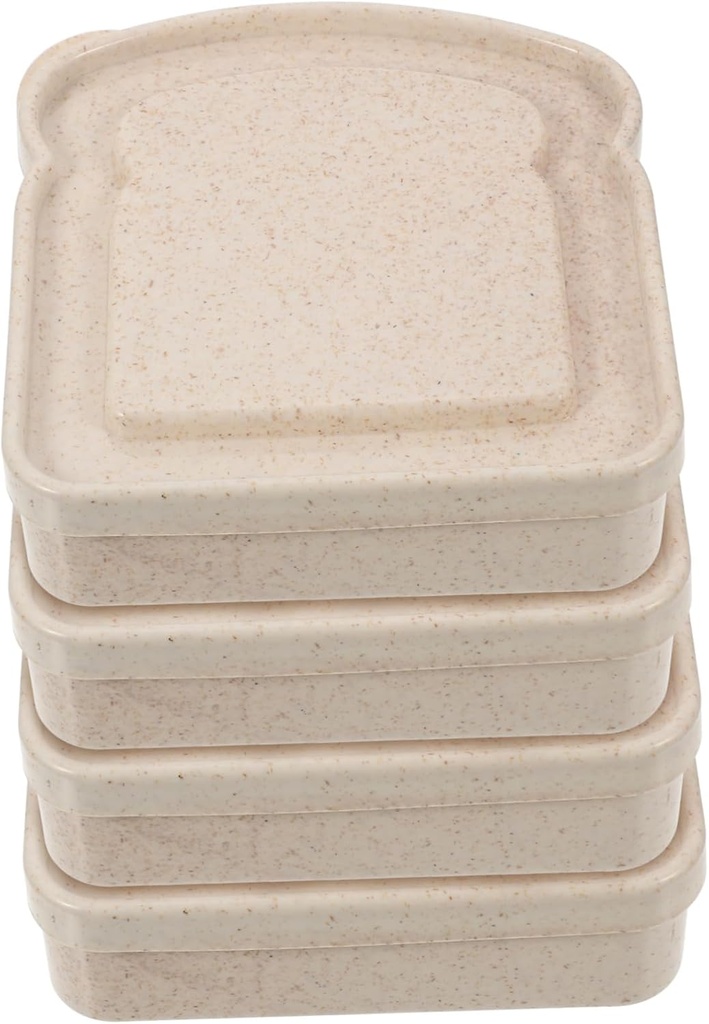 4Pcs Camping Food Storage Containers Airtight Sandwich Boxes for Daily Use and Toast Holders for Outdoor and Home for Bread and Snack Organization