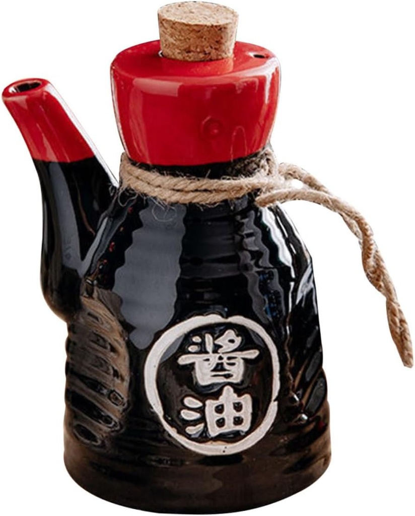 Toyvian Japanese Style Condiment Dispenser Sauce Bottle Kitchen Liquid Seasoning Jar Grease Container for Cooking