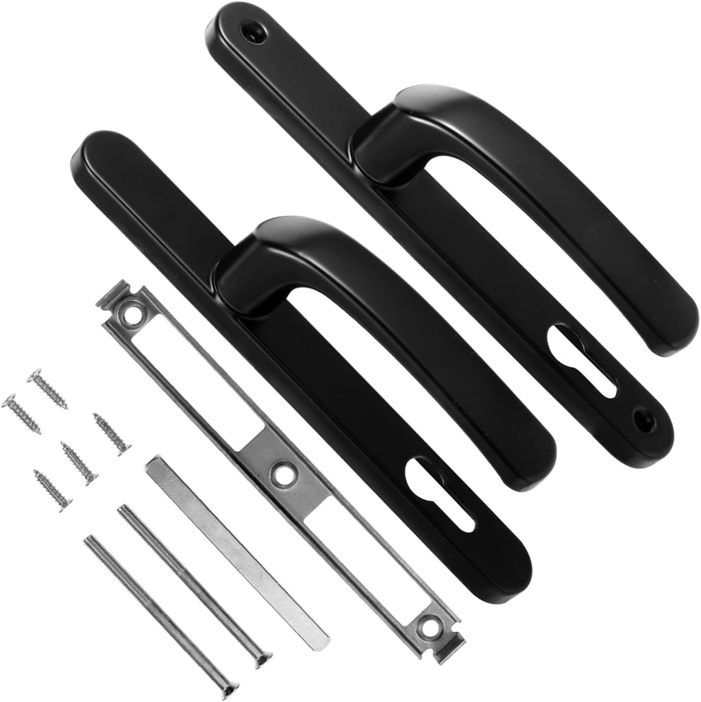 Aluminum Alloy Door Handle Lock Left Right Swivel High Hardness Theft Lever for Indoor Doors Black Finish