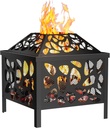 15.7 inch Small Fire Pit for Outside, Outdoor Wood Burning Fire Pit, Small Bonfire Pit,Firepit Bowl for Patio Camping Backyard Deck Picnic Porch