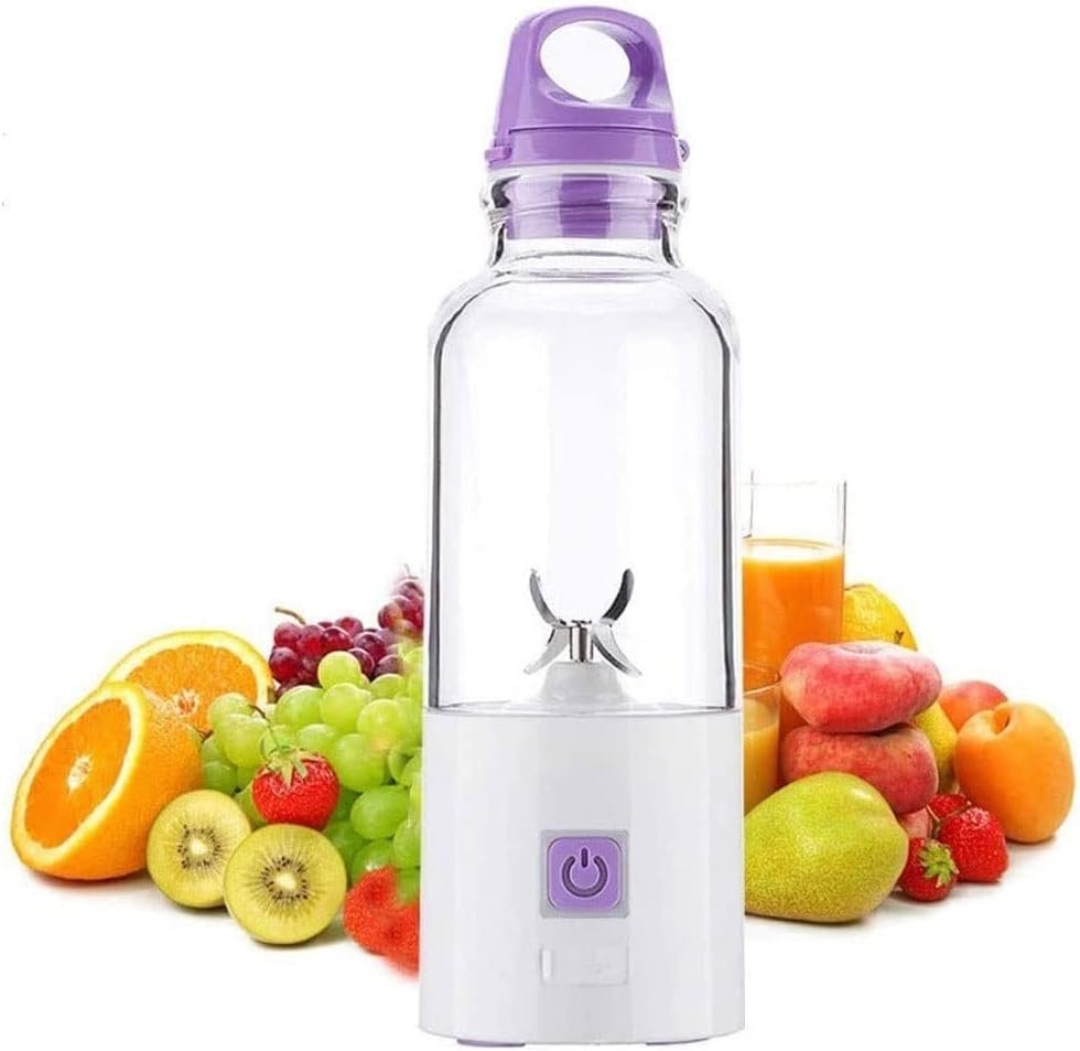 Liusj JUnst Portable Blender,Personal Mixer Fruit Rechargeable with USB,Mini Blender for Fruit Juice,Milk Shakes, 500ml,Personal Blender for Shakes and Smoothies (Color : Purple)