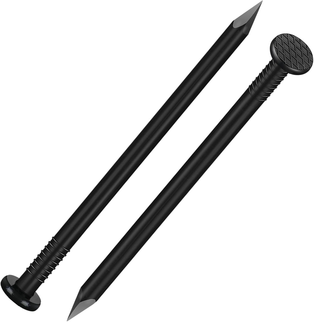 6 inch Hardware Nails, (18pcs) 1 lbs Black Nails, Nails for Hanging Pictures, Long Nails, Wall Nails, Wood Nails