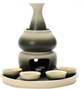Sake Cup Set*8 Pieces Sake Set, Traditional Retro Ceramics Sake Cup Set, with 1 Warming Pot and 1 Candle Stove, Elegant Design Best Gift for Family and Friends Mugs, Onecolor