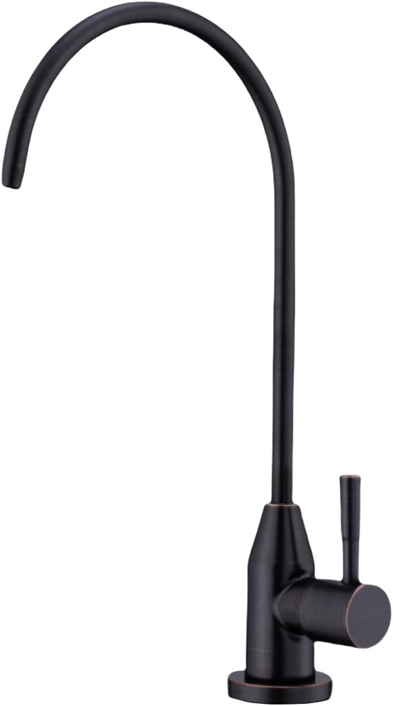 Drinking Water Faucet, 304 Stainless Steel Oil Rubbed Bronze RO Faucet Modern for Under Sink Water Filter System Non-Air Gap 360-degree Swivel Spout