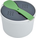 Microwave Rice Cooker Set,Microwave Rice Cooker 2L Food Grade PP Material Rice Spoon Lid Strainer Steaming Pot Rice Cooker Set (Green)