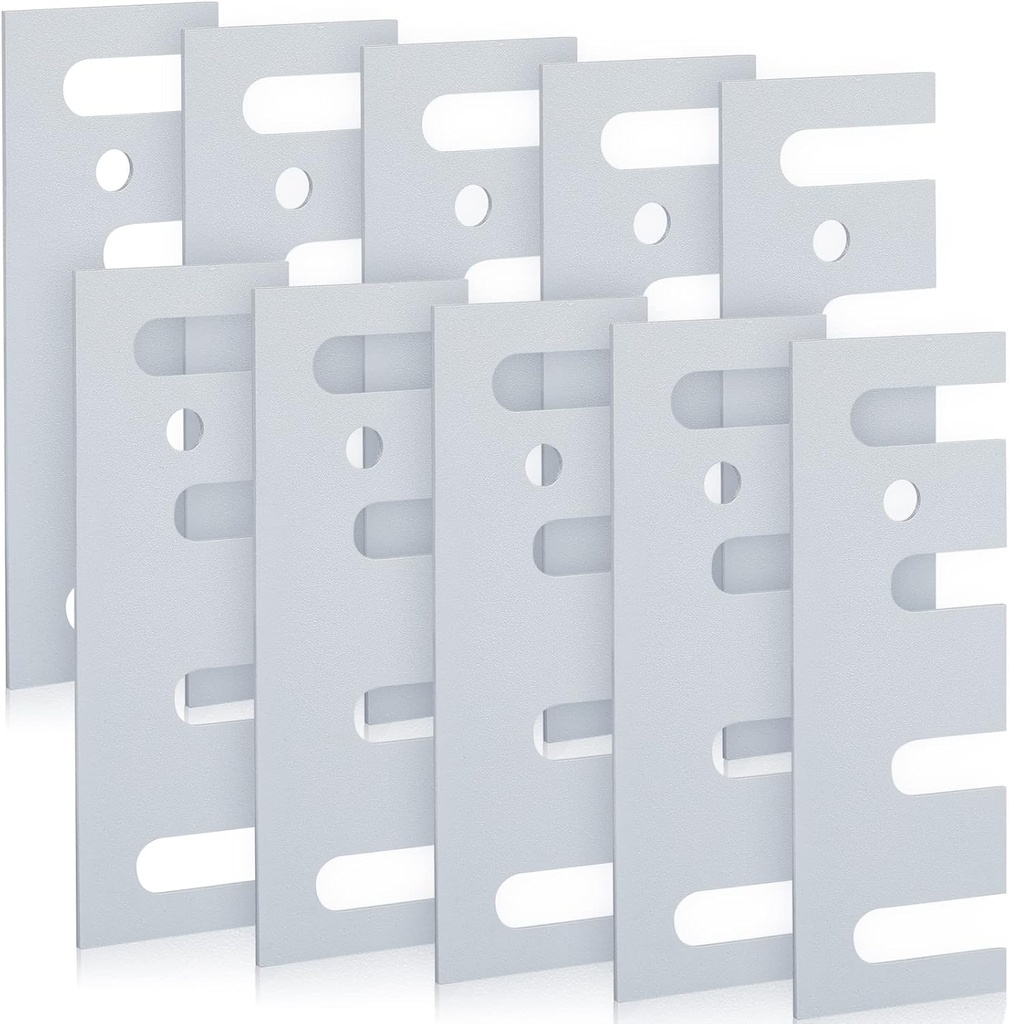 Ferraycle 16 Gauge Steel Hinge Shim Coated Finish Shims 4-1/2" Length x 1-5/8" Width Stainless Steel Door Hole Filler Plate for Door Hinge Repair Kit, Gray(10 Pack)