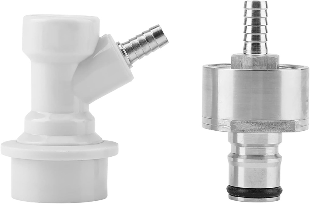 Stainless Steel Carbonation Cap, Homebrew Stainless Carbonator Fizzy Drinks Carbonator with Liquid Ball Lock Disconnect 1/4 Barb Hot