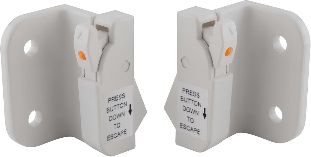 Brixwell 50-2008EW Euro White Dual Action Single/Double Hung Or Sliding Plastic (WOCD) Window Opening Control Device Pair