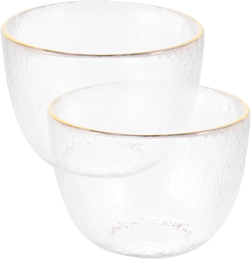 Ceramic Wine Glasses,Traditional Sake Cup,2pcs Cup Japanese Dinnerware Set Clear Coffee Cups Vintage Dinnerware Set Coffee Glasses Kungfu Teacup Small Sake Cups Glass Transparent Durable Tea Cup